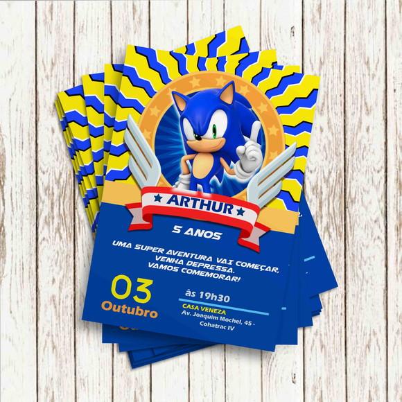 Convite Impresso (10x15) - Sonic
