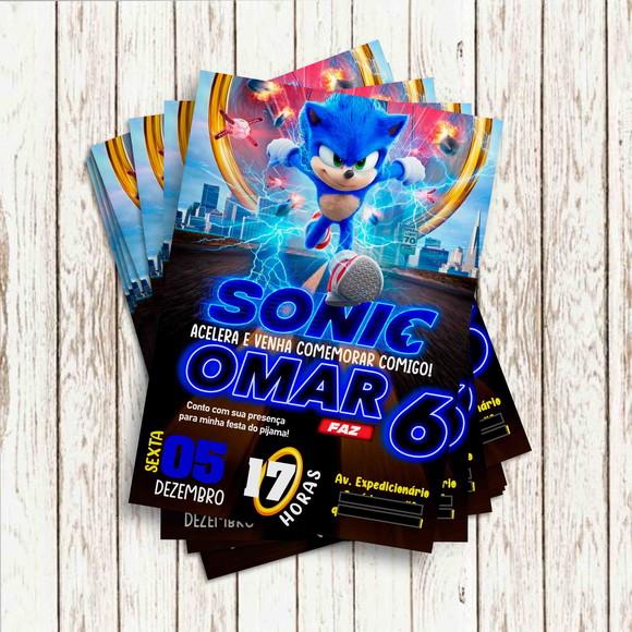 Convite Impresso (10x15)- Sonic 02