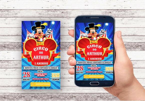 Convite Interativo - Circo do Mickey