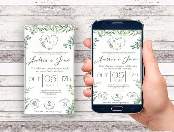 Convite Interativo - Casamento Folhagem/ Bodas de Prata