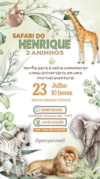 Convite Interativo - Safari Realista