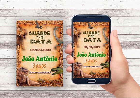 Convite Save The Date - Dinossauro