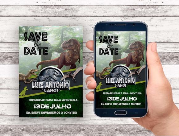 Convite Save The Date - Dinossauro/ Jurassic Park