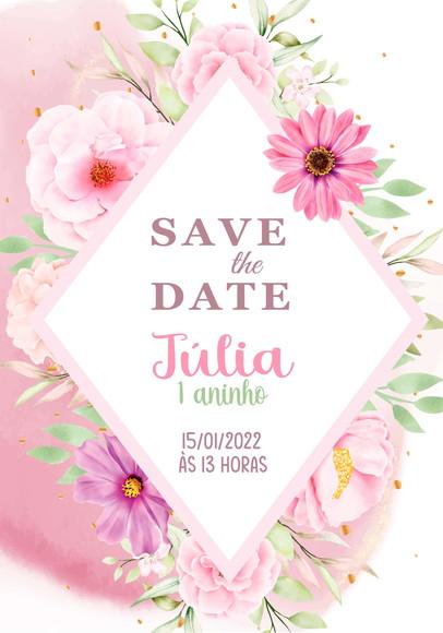 Convite Save The Date - Floral