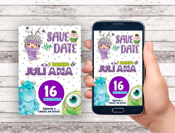 Convite Save The Date - Monstros Sa
