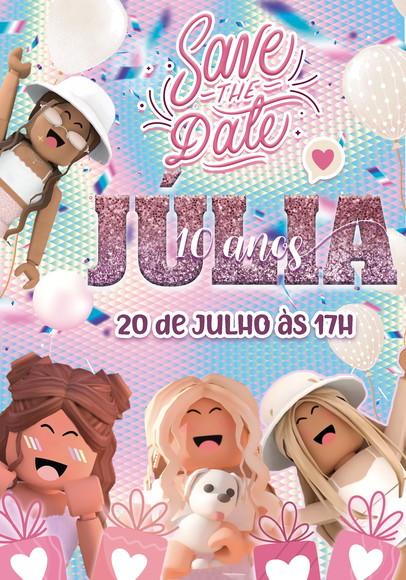 Convite Save The Date - Roblox Menina