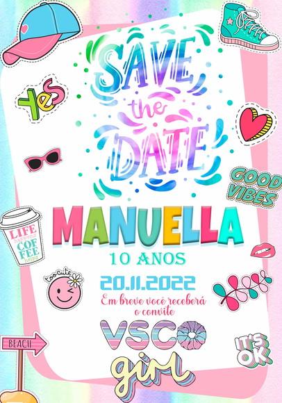 Convite Save The Date - Vsco Girl