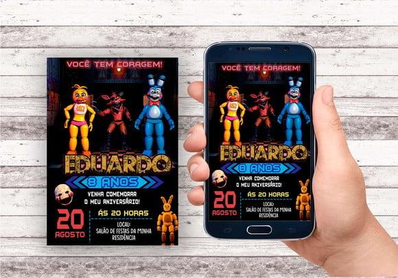 Convite Virtual - Animatronics Fnaf 2