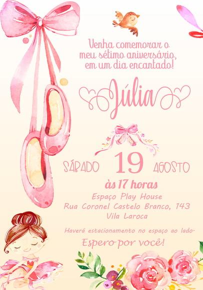 Convite Virtual - Bailarina 03