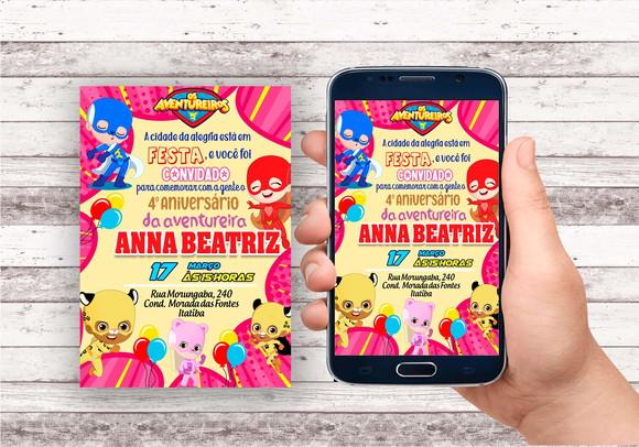 Convite Virtual - Aventureiros Luccas Neto Rosa
