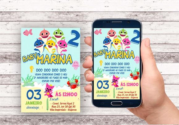 Convite Virtual - Baby Shark 02
