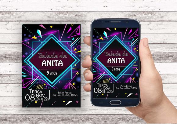 Convite Virtual - Balada Neon