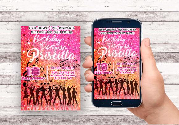 Convite Virtual - Balada Pink