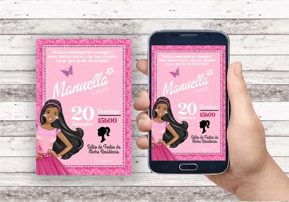 Convite Virtual - Barbie Negra