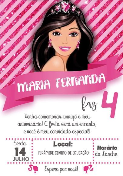 Convite Virtual - Barbie Morena