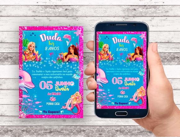 Convite Virtual - Barbie e os Golfinhos