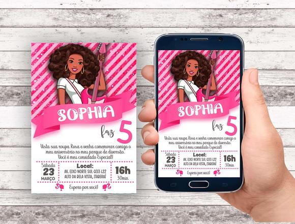 Convite Virtual - Barbie Negra 02