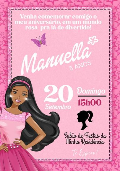 Convite Virtual - Barbie Negra