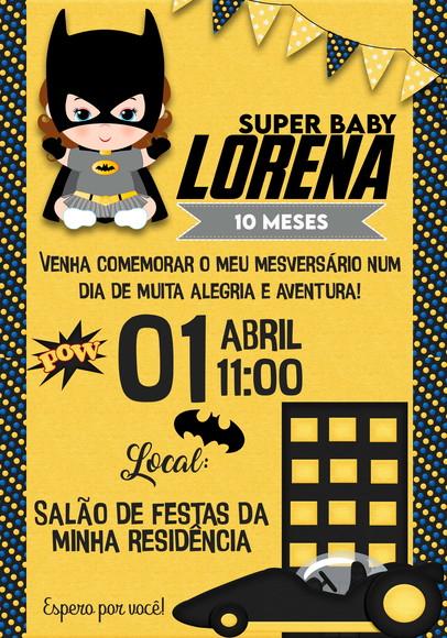 Convite Virtual - Batgirl Baby