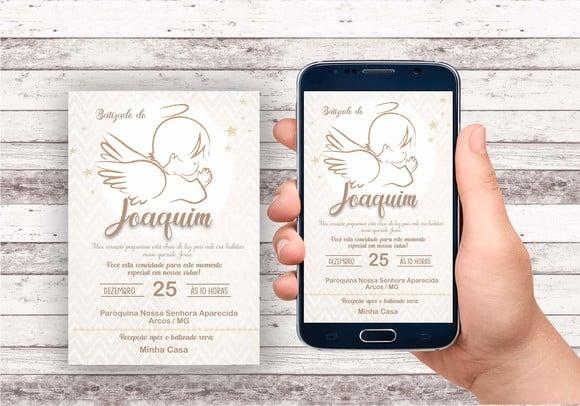 Convite Virtual - Batizado Anjo Menino