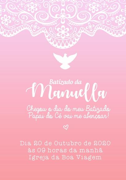 Convite Virtual - Batizado Rosa