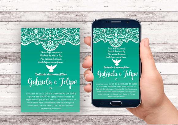 Convite Virtual - Batizado Verde