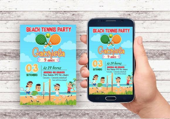Convite Virtual - Beach Tennis Kids