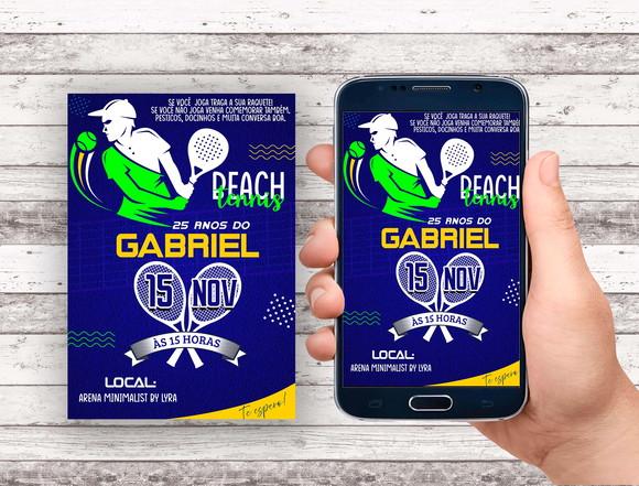 Convite Virtual - Beach Tennis Azul