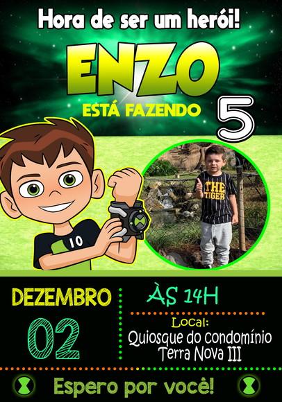 Convite Virtual - Ben 10 (com Foto)