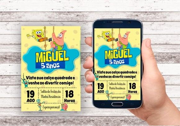 Convite Virtual - Bob Esponja 02