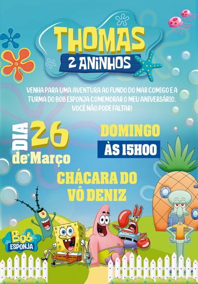 Convite Virtual - Bob Esponja 04