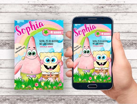 Convite Virtual - Bob Esponja Menina