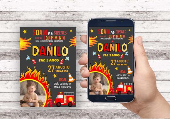 Convite Virtual - Bombeiros com Foto