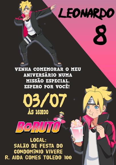 Convite Virtual - Boruto