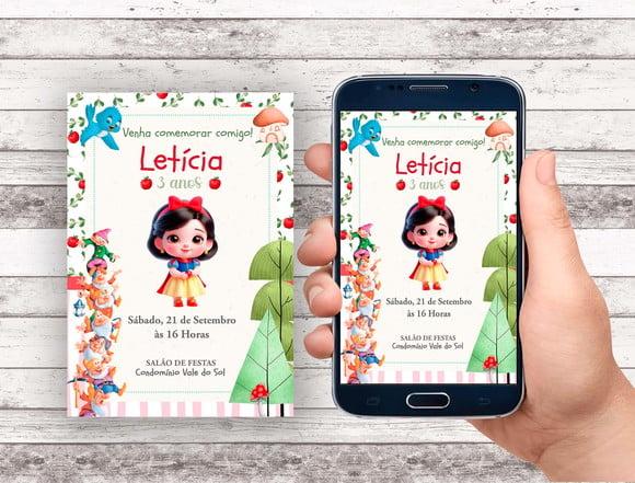 Convite Virtual - Branca de Neve Cute 02
