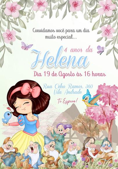 Convite Virtual - Branca de Neve Cute