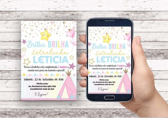 Convite Virtual - Brilha Brilha Estrelinha