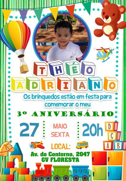 Convite Virtual - Brinquedos com Foto
