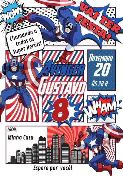 Convite Virtual - Capitão America
