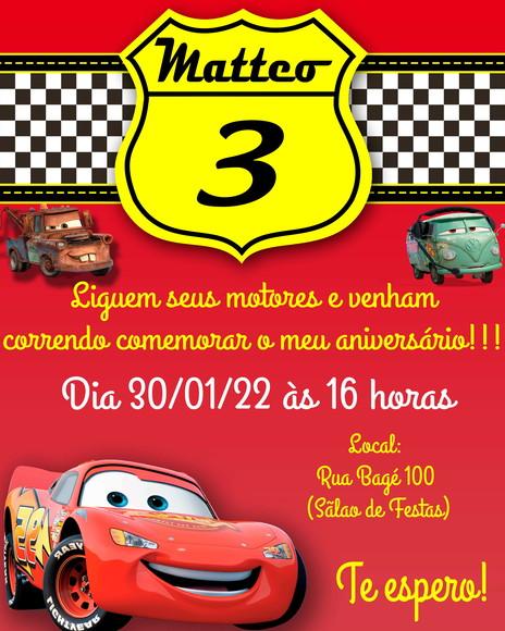 Convite Virtual - Carros