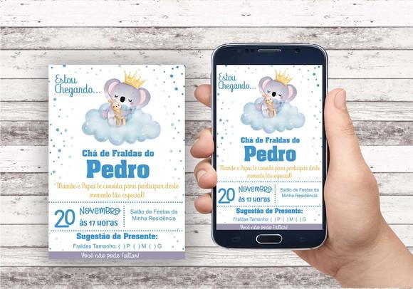 Convite Virtual - Cha de Bebe - Coala Menino