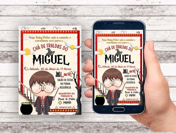 Convite Virtual - Cha de Bebe - Harry Potter