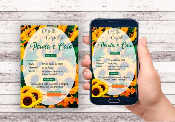 Convite Virtual - Cha de Cozinha (girassol)