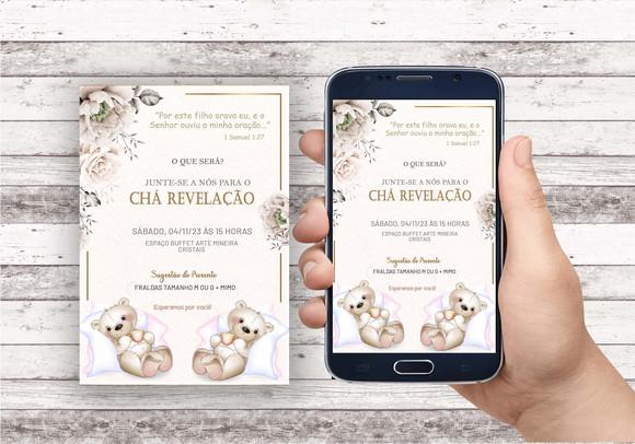 Convite Virtual - Chá Revelação Gemeos