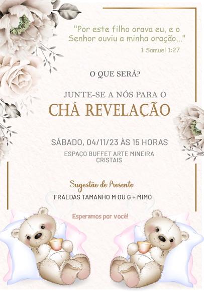 Convite Virtual - Chá Revelação Gemeos
