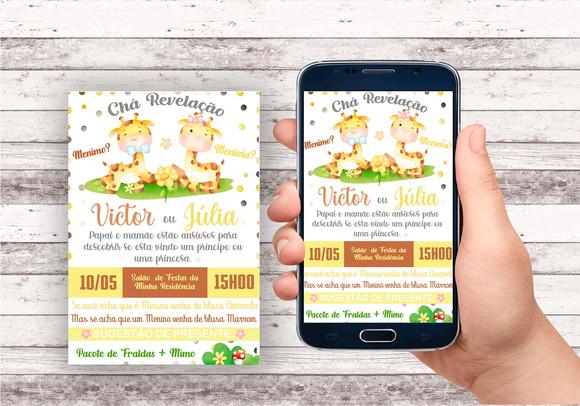 Convite Virtual - Cha Revelação Girafinha