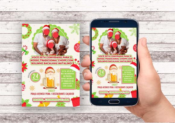 Convite Virtual - Chopp Natal Familia (com Foto)