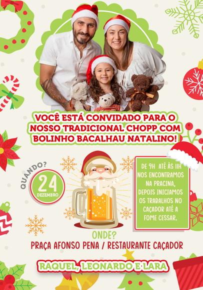 Convite Virtual - Chopp Natal Familia (com Foto)