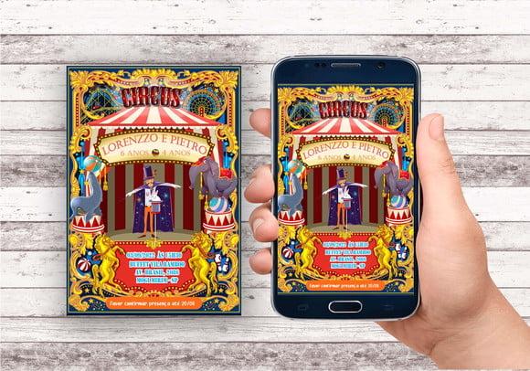 Convite Virtual - Circo Vintage Luxo