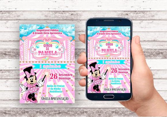 Convite Virtual - Circo Rosa da Minnie